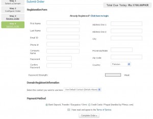 Registration form