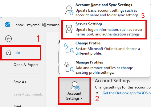 Outlook Advanced Tab