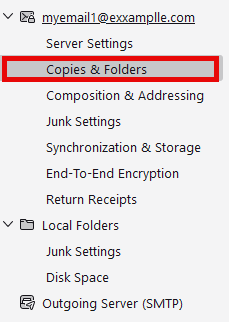 Thunderbird Copies & Folders