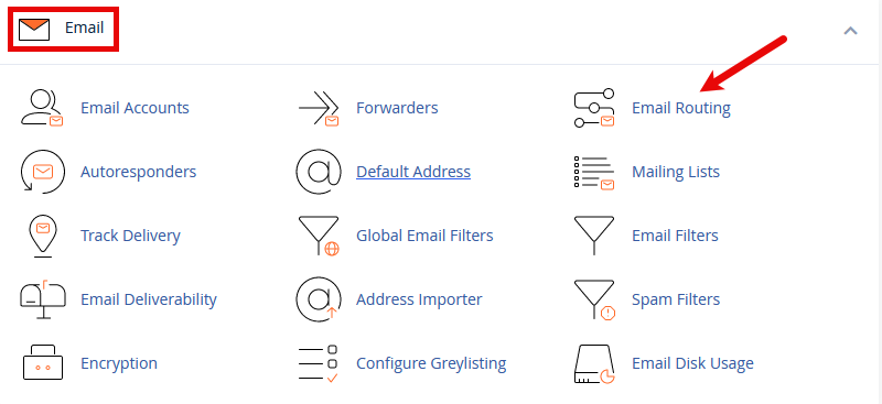 cPanel E-mail routing