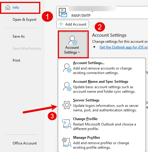 Outlook Settings Account