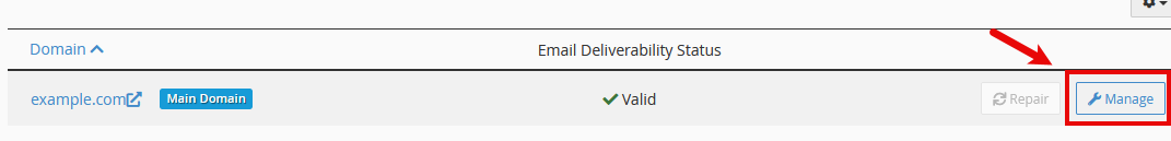 cPanel E-mail manage deliverability