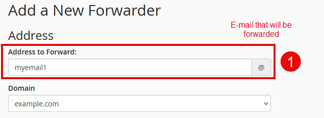 cPanel Forward E-mail Create