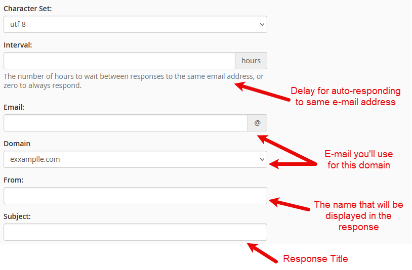 cPanel Autorespond Configuration