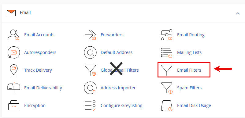 cPanel E-mail Filters