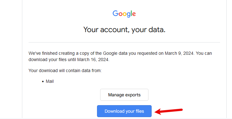 Google Takeout Download