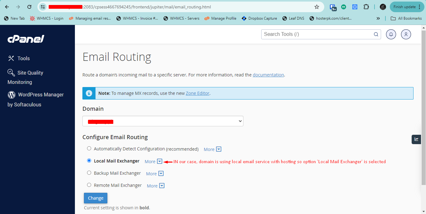 configure email routing