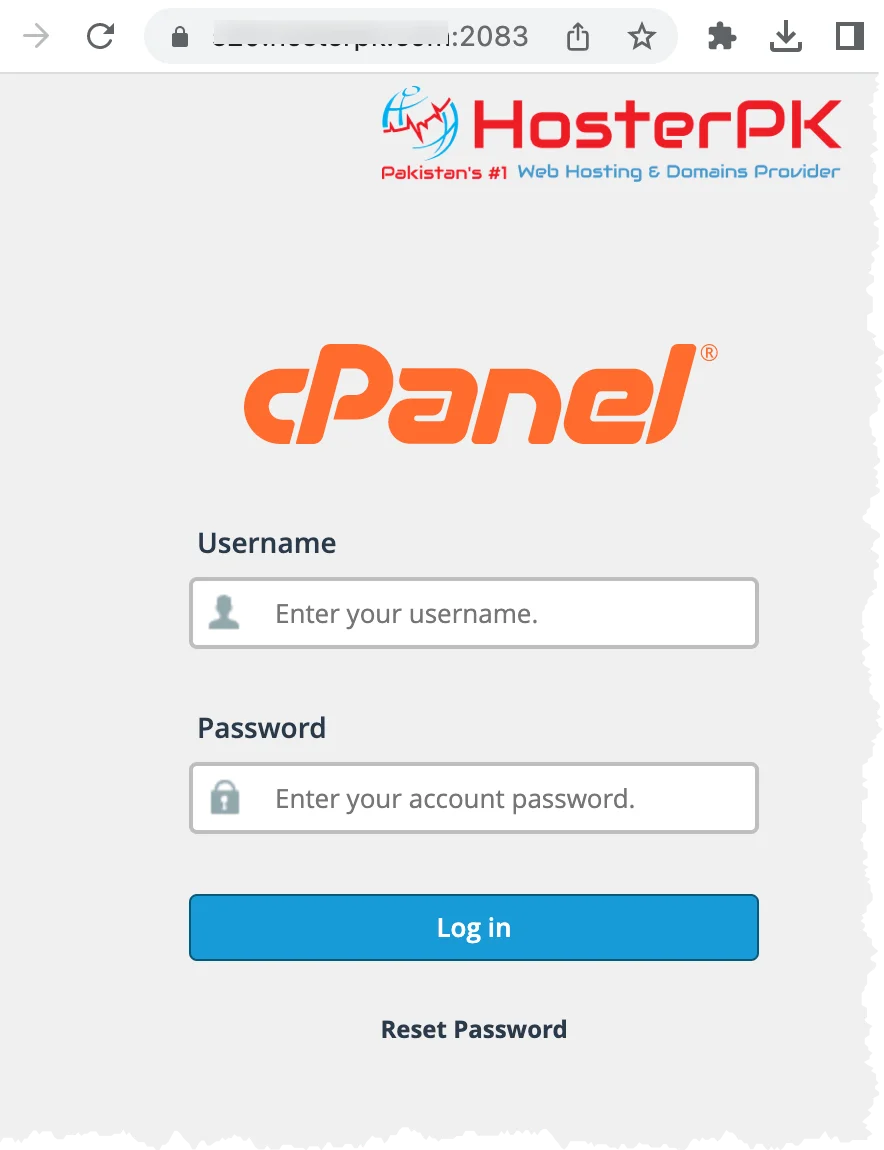 cpanel - loginpage